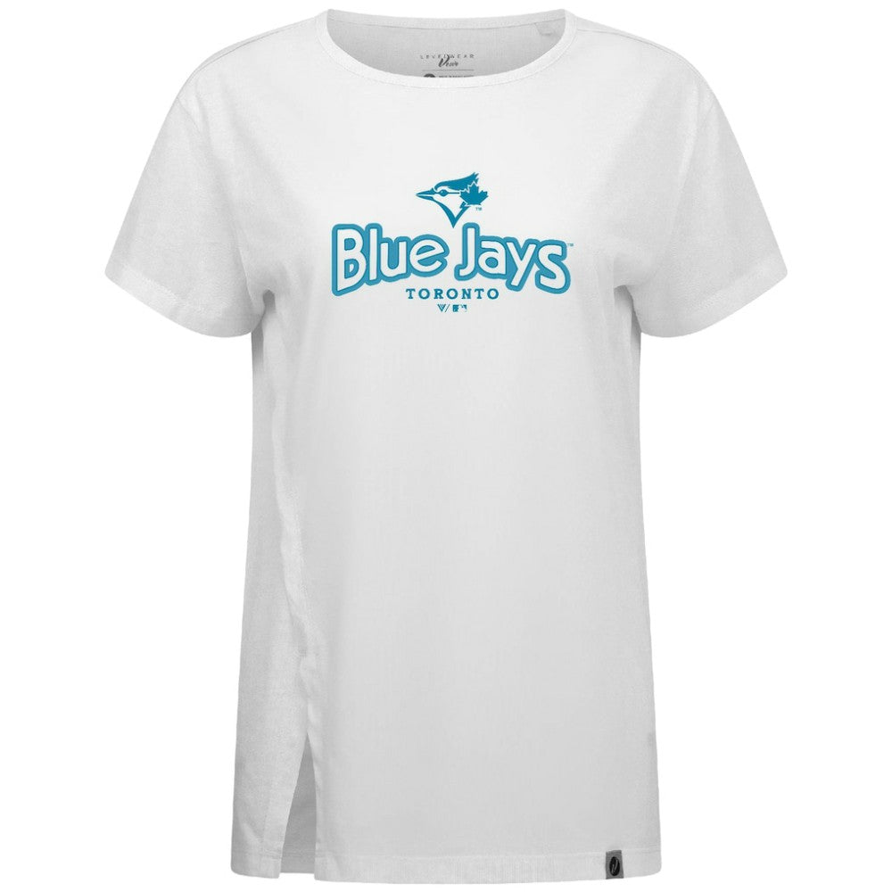 Toronto Blue Jays Levelwear Women's Blue Haven Influx Cornerstone T-Shirt - White - MLB Online
