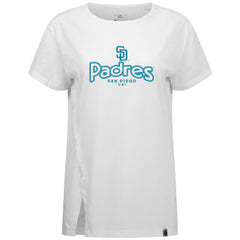 San Diego Padres Levelwear Women's Blue Haven Influx Cornerstone T-Shirt - White - MLB Online