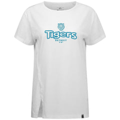 Detroit Tigers Levelwear Women's Blue Haven Influx Cornerstone T-Shirt - White - MLB Lifestyle