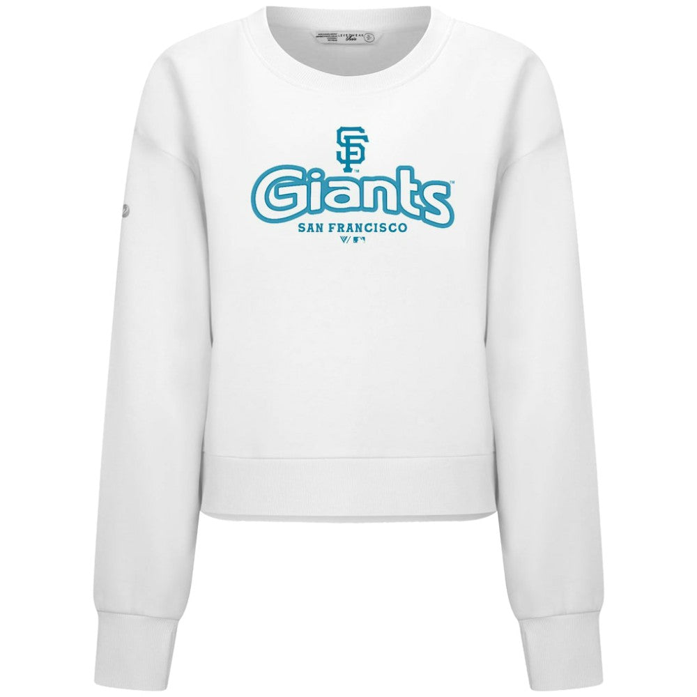 San Francisco Giants Levelwear Women's Judd Cornerstone Cropped Sweatshirt - White - MLB Lifestyle