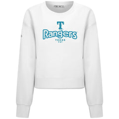 Texas Rangers Levelwear Women's Judd Cornerstone Cropped Sweatshirt - White - MLB Online