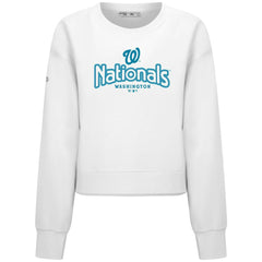 Washington Nationals Levelwear Women's Judd Cornerstone Cropped Sweatshirt - White - MLB Discount