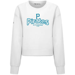 Pittsburgh Pirates Levelwear Women's Judd Cornerstone Cropped Sweatshirt - White - MLB Lifestyle
