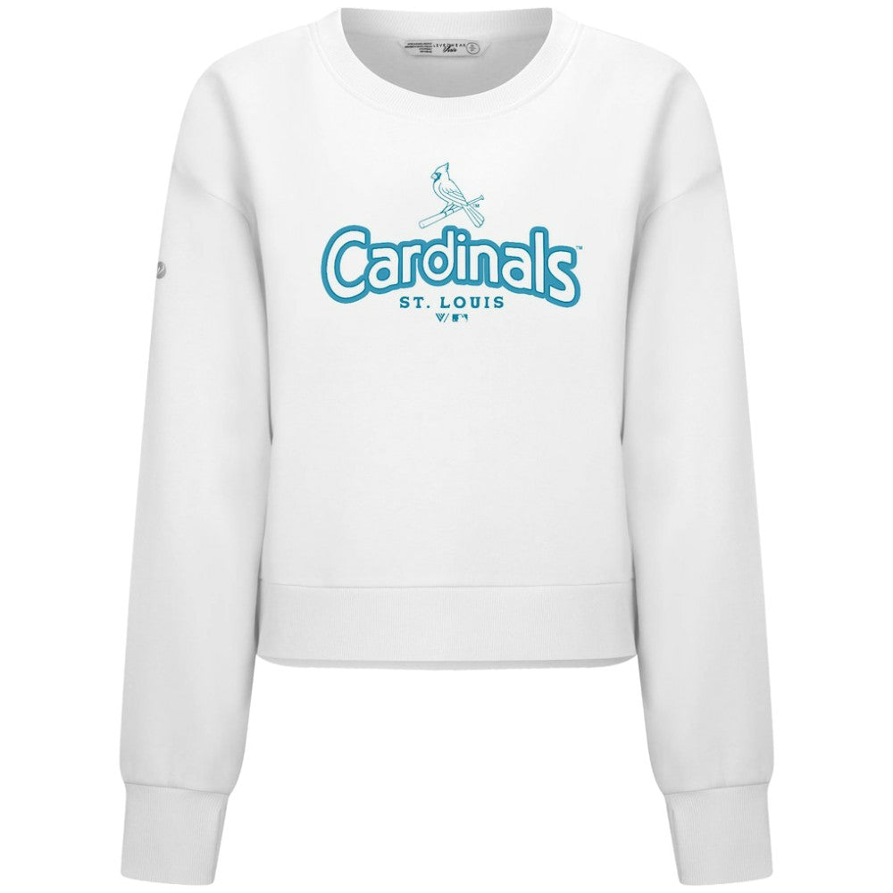 St. Louis Cardinals Levelwear Women's Judd Cornerstone Cropped Sweatshirt - White - MLB Online