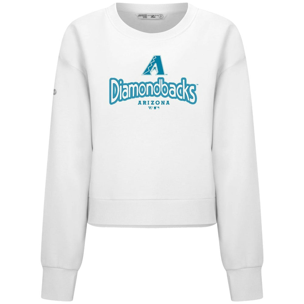 Arizona Diamondbacks Levelwear Women's Judd Cornerstone Cropped Sweatshirt - White - MLB on Sale