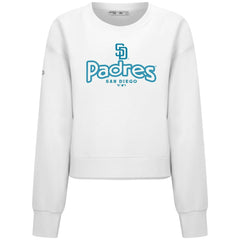 San Diego Padres Levelwear Women's Judd Cornerstone Cropped Sweatshirt - White - MLB Sale