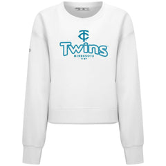 Minnesota Twins Levelwear Women's Judd Cornerstone Cropped Sweatshirt - White - MLB on Sale