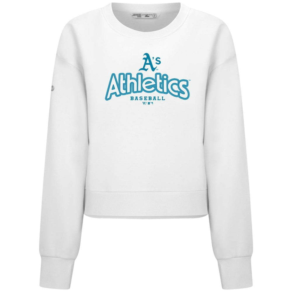 Athletics Levelwear Women's Judd Cornerstone Cropped Sweatshirt - White - MLB Lifestyle