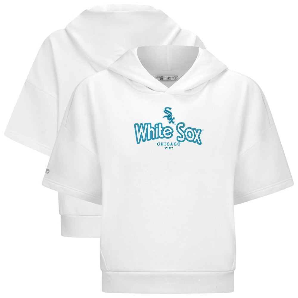 Chicago White Sox Levelwear Women's Amber Short Sleeve Cornerstone Hoodie - White - MLB Online