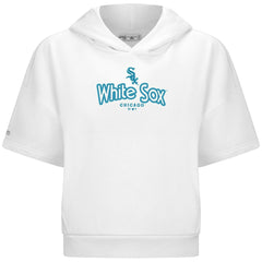 Chicago White Sox Levelwear Women's Amber Short Sleeve Cornerstone Hoodie - White - MLB Online