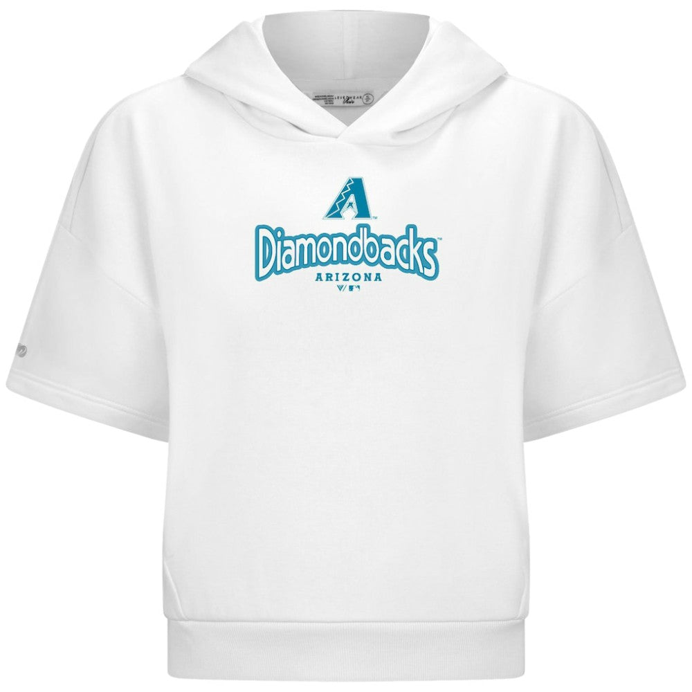 Arizona Diamondbacks Levelwear Women's Amber Short Sleeve Cornerstone Hoodie - White - MLB Online