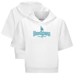 Los Angeles Dodgers Levelwear Women's Amber Short Sleeve Cornerstone Hoodie - White - MLB on Sale