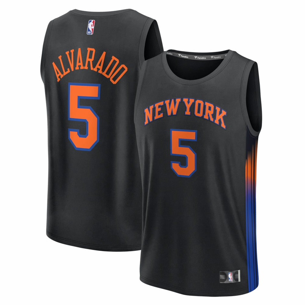 Jose Alvarado New York Knicks Fast Break Replica Jersey Black Statement Edition | Fanatics for sale