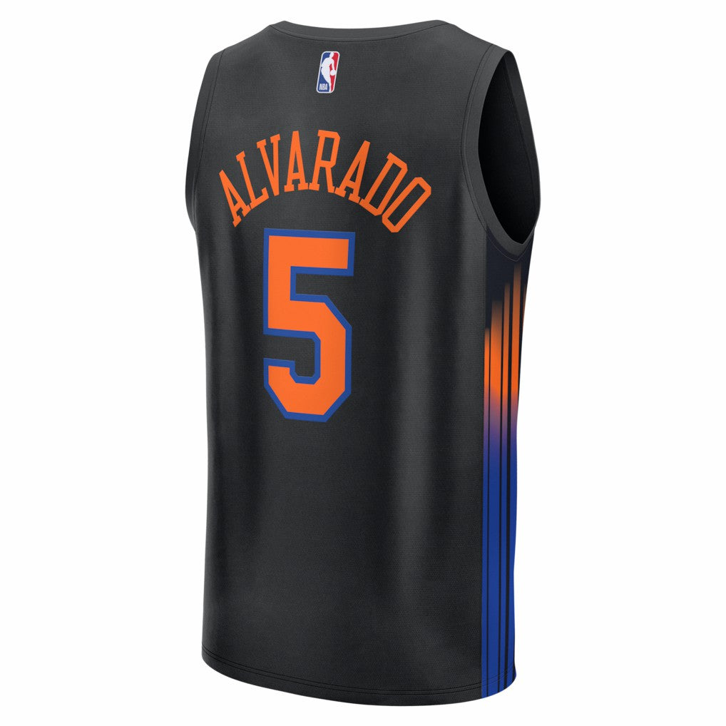 Jose Alvarado New York Knicks Fast Break Replica Jersey Black Statement Edition | Fanatics for sale