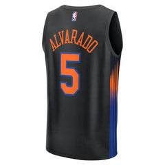 Jose Alvarado New York Knicks Fast Break Replica Jersey Black Statement Edition | Fanatics for sale