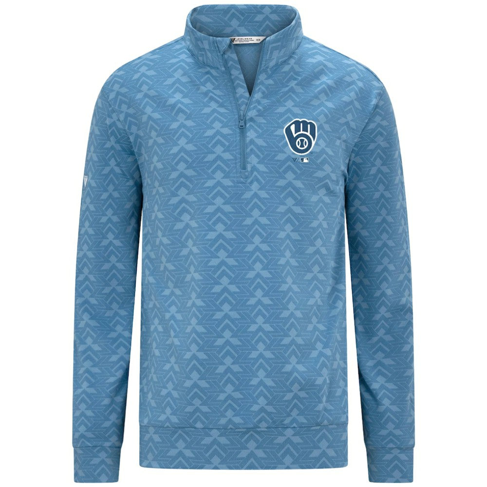 Milwaukee Brewers Levelwear Chameleon Quarter-Zip Pullover - Blue - MLB Discount