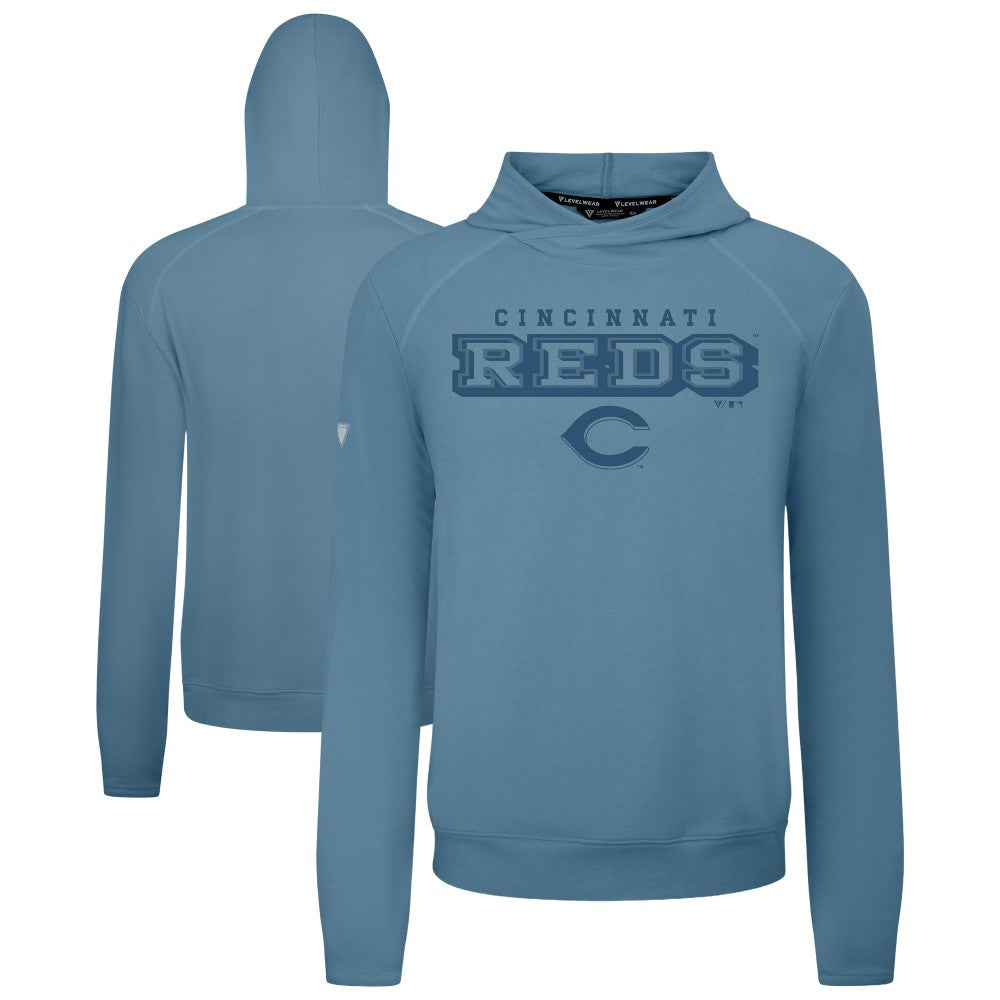 Cincinnati Reds Levelwear Mandate Tri-Blend Hoodie - Blue - MLB Lifestyle