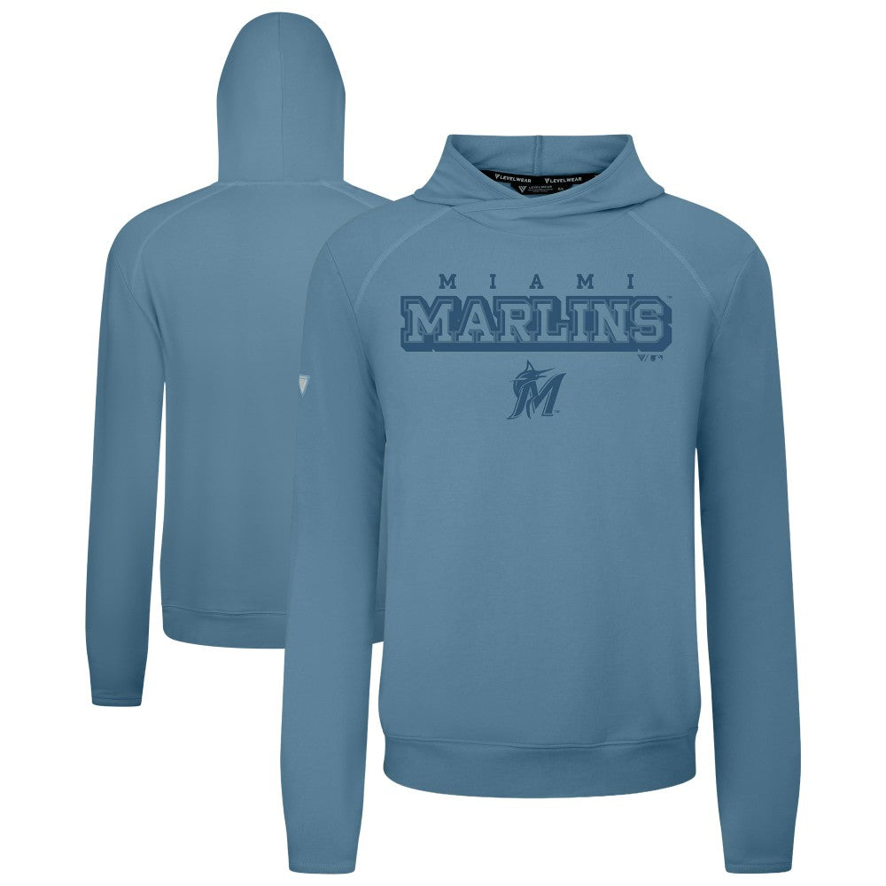 Miami Marlins Levelwear Mandate Tri-Blend Hoodie - Blue - MLB Lifestyle