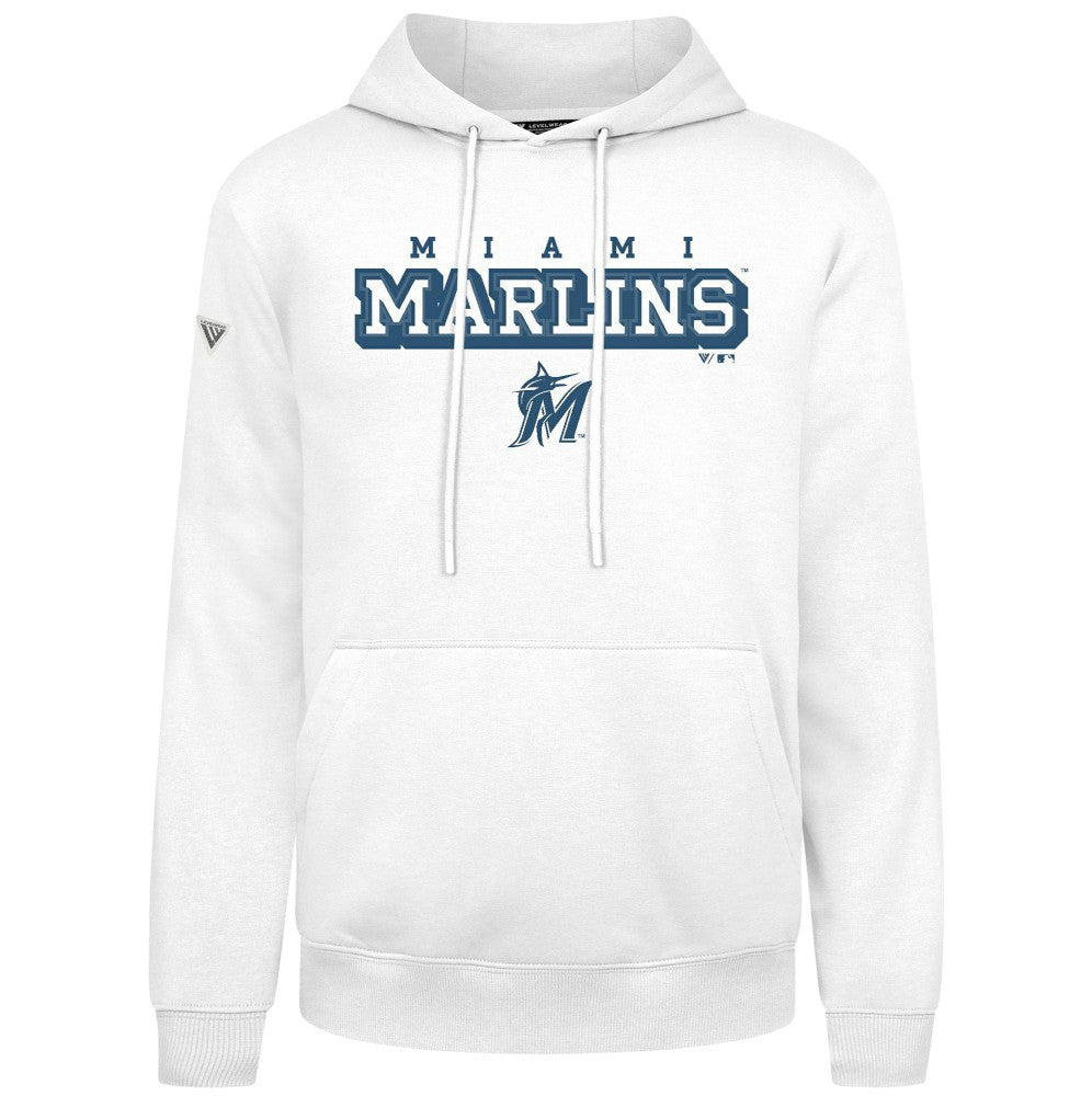 Miami Marlins Levelwear Podium Hoodie - White - MLB Discount
