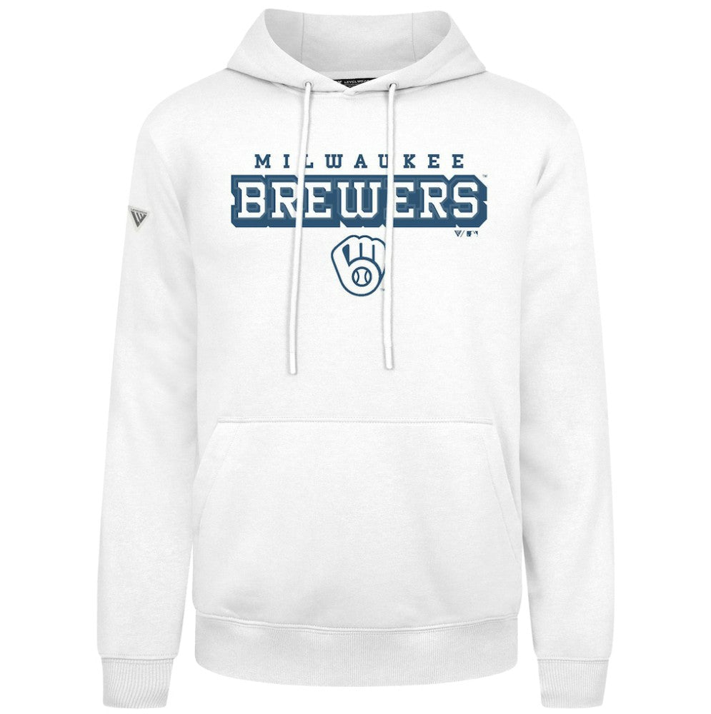 Milwaukee Brewers Levelwear Podium Hoodie - White - MLB Lifestyle