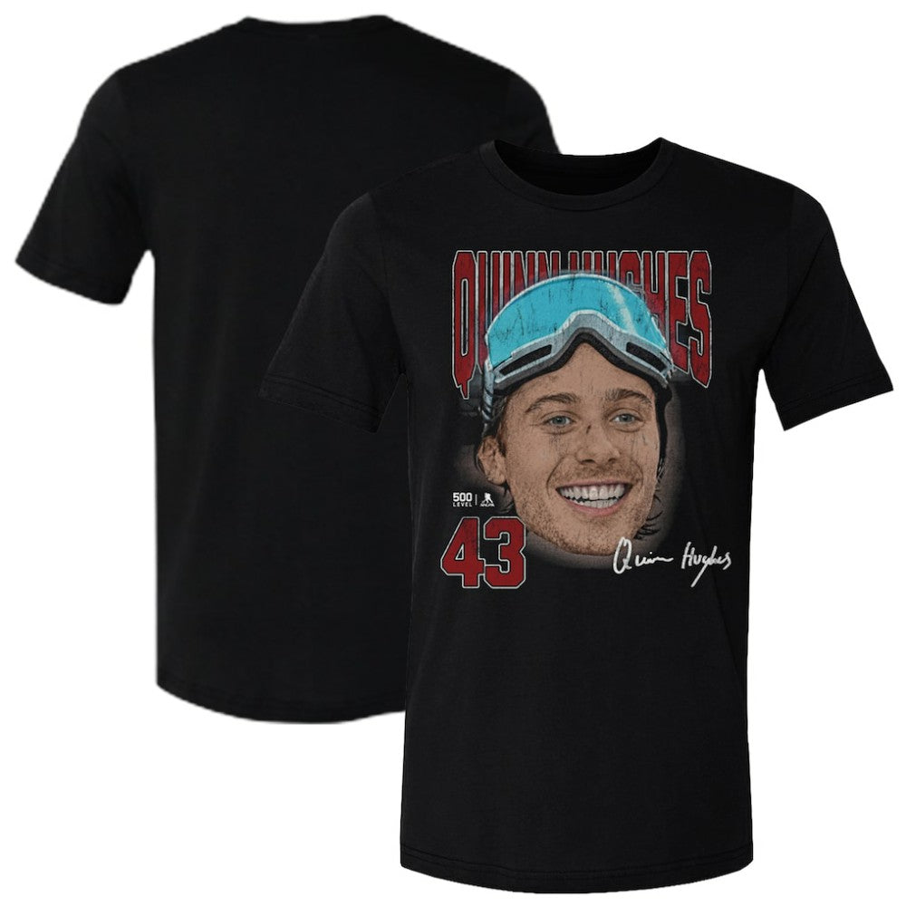 Quinn Hughes US Men's Hockey 500 Level Goggles T-Shirt - Black - NHL 203959023
