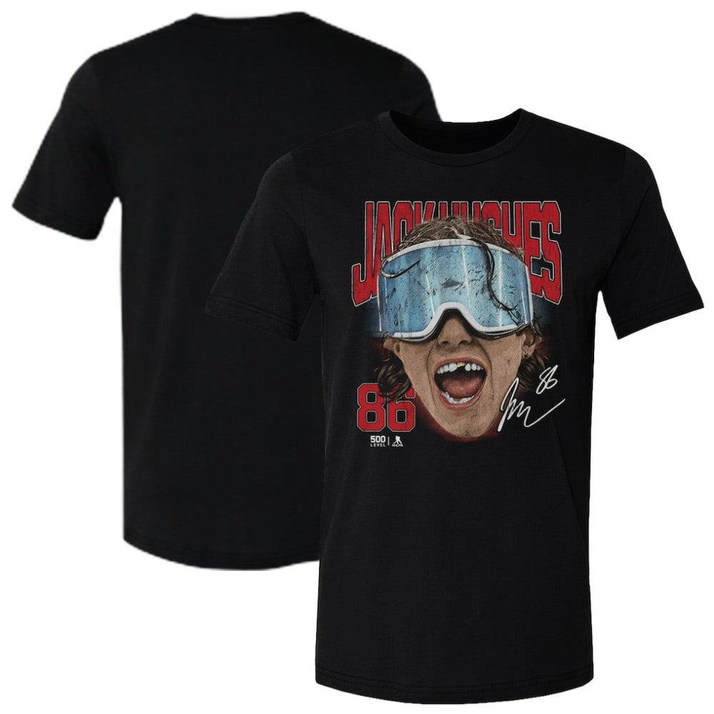 Jack Hughes US Men's Hockey 500 Level Goggles T-Shirt - Black - NHL 203959024