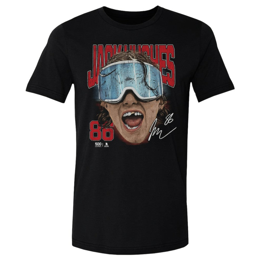 Jack Hughes US Men's Hockey 500 Level Goggles T-Shirt - Black - NHL 203959024