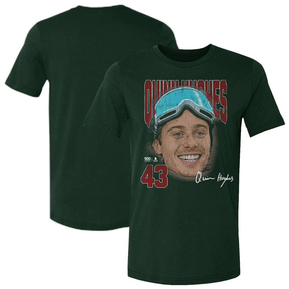 Quinn Hughes US Men's Hockey 500 Level Goggles T-Shirt - Forest Green - NHL 203959025