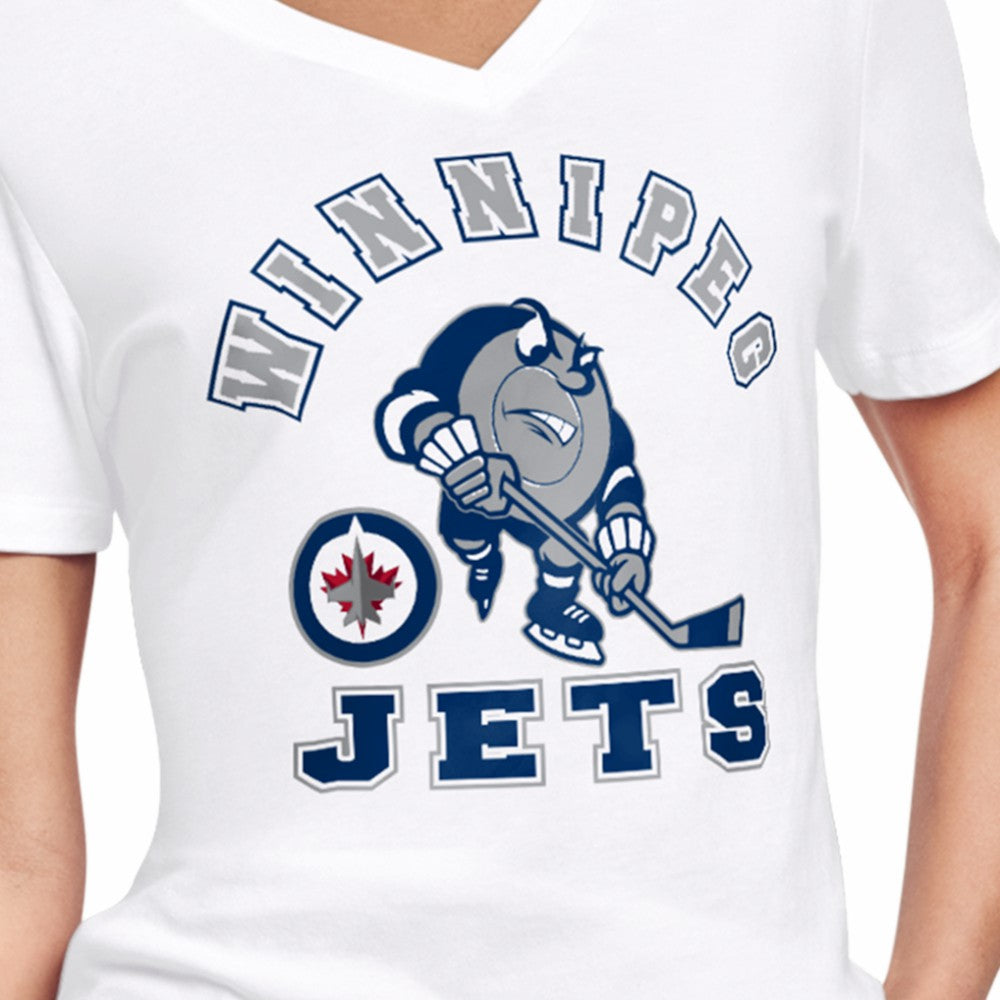 Winnipeg Jets Starter Women's Tough Puck T-Shirt - White - NHL 203995148
