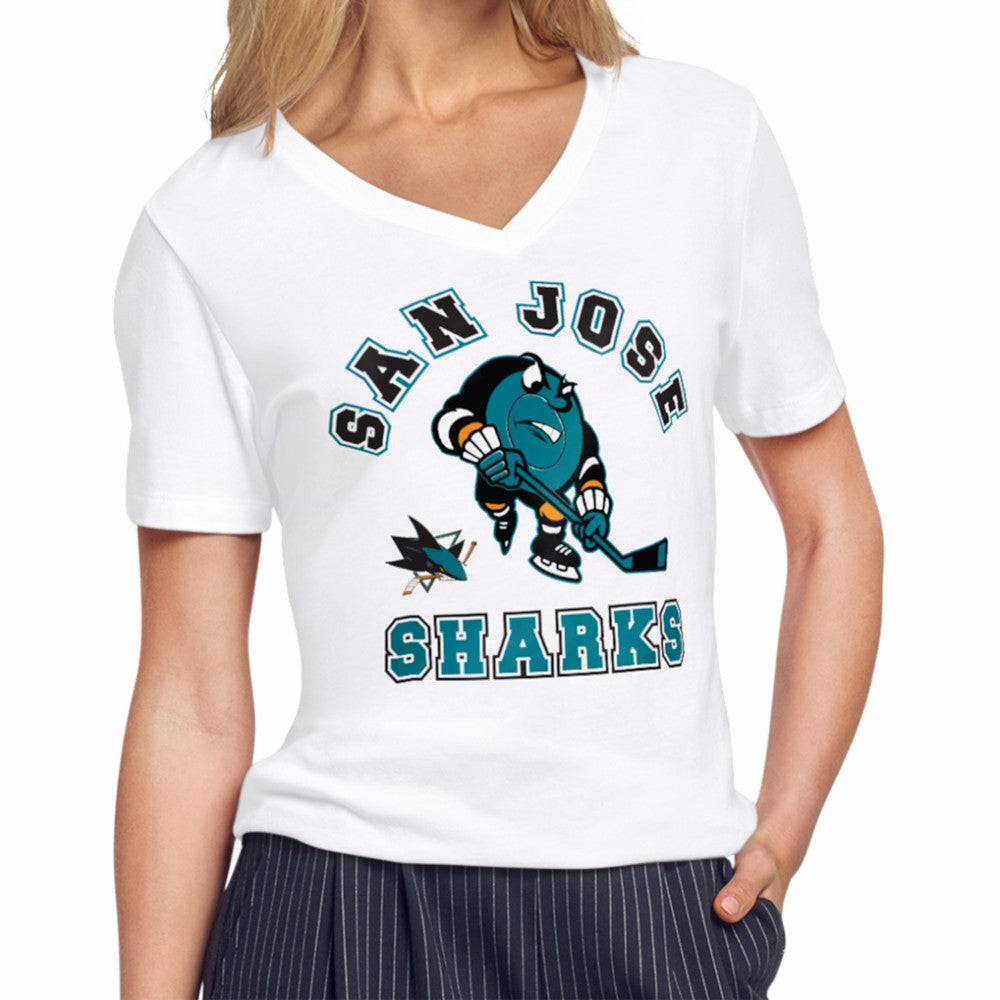 San Jose Sharks Starter Women's Tough Puck T-Shirt - White - NHL 203995150