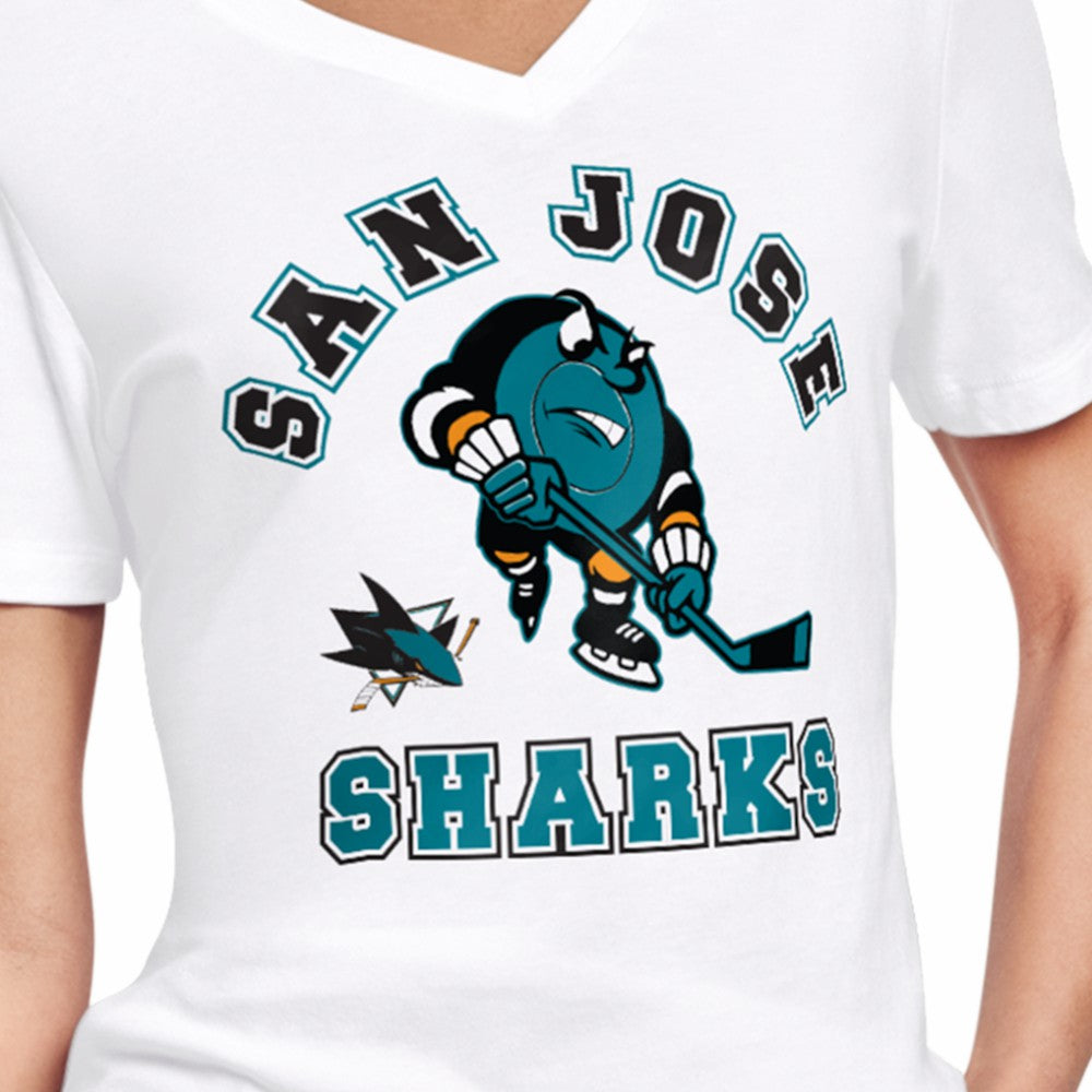 San Jose Sharks Starter Women's Tough Puck T-Shirt - White - NHL 203995150