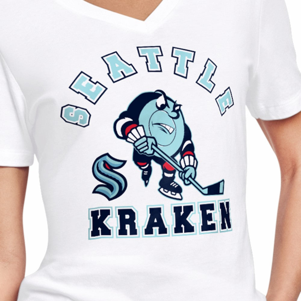 Seattle Kraken Starter Women's Tough Puck T-Shirt - White - NHL 203995151