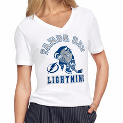 Tampa Bay Lightning Starter Women's Tough Puck T-Shirt - White - NHL 203995153