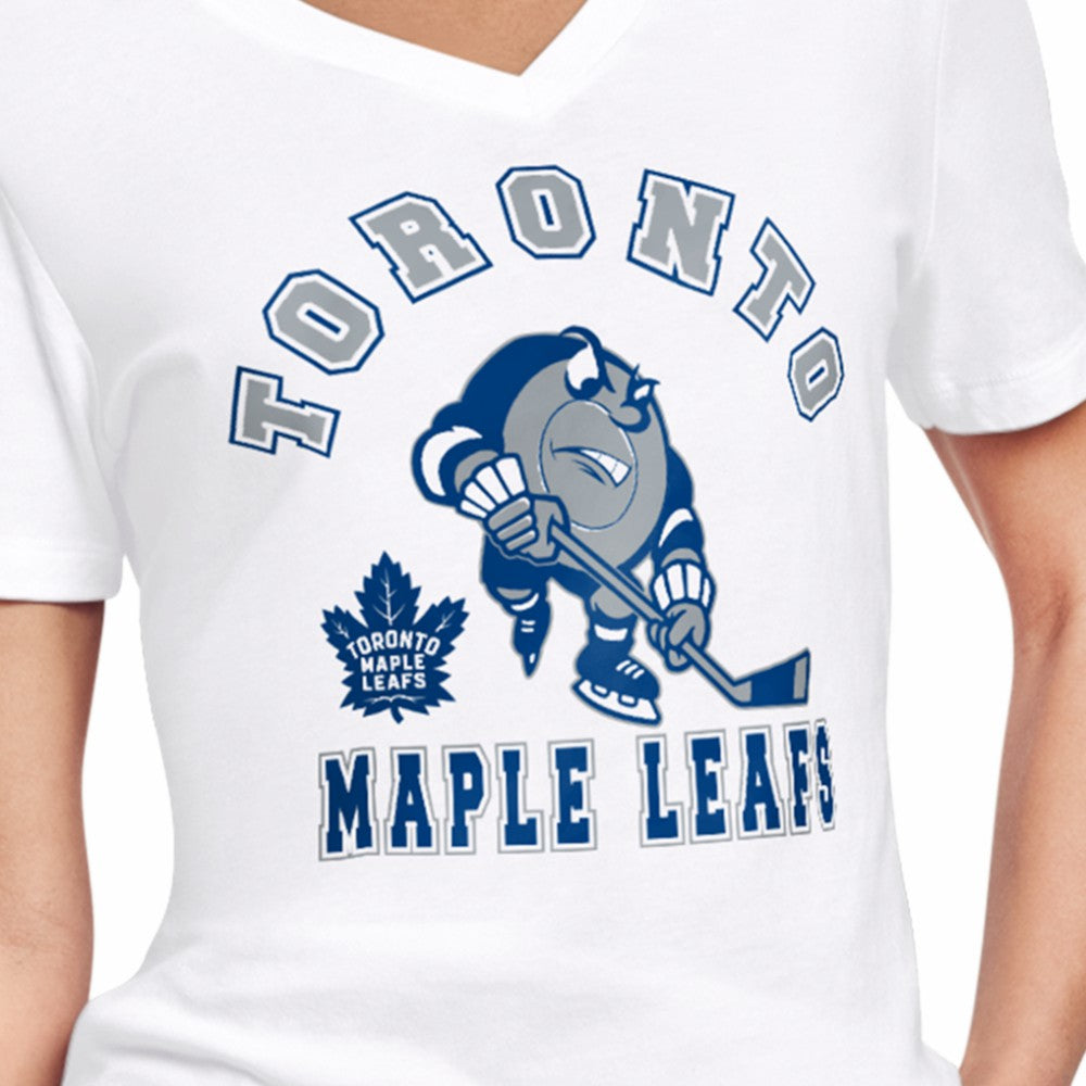 Toronto Maple Leafs Starter Women's Tough Puck T-Shirt - White - NHL 203995154