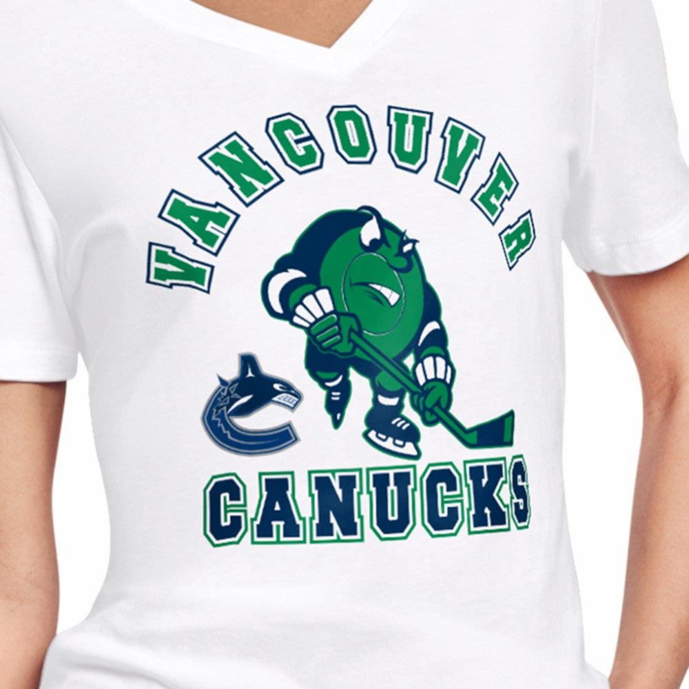 Vancouver Canucks Starter Women's Tough Puck T-Shirt - White - NHL 203995155
