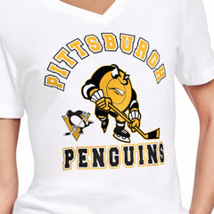 Pittsburgh Penguins Starter Women's Tough Puck T-Shirt - White - NHL 203995157