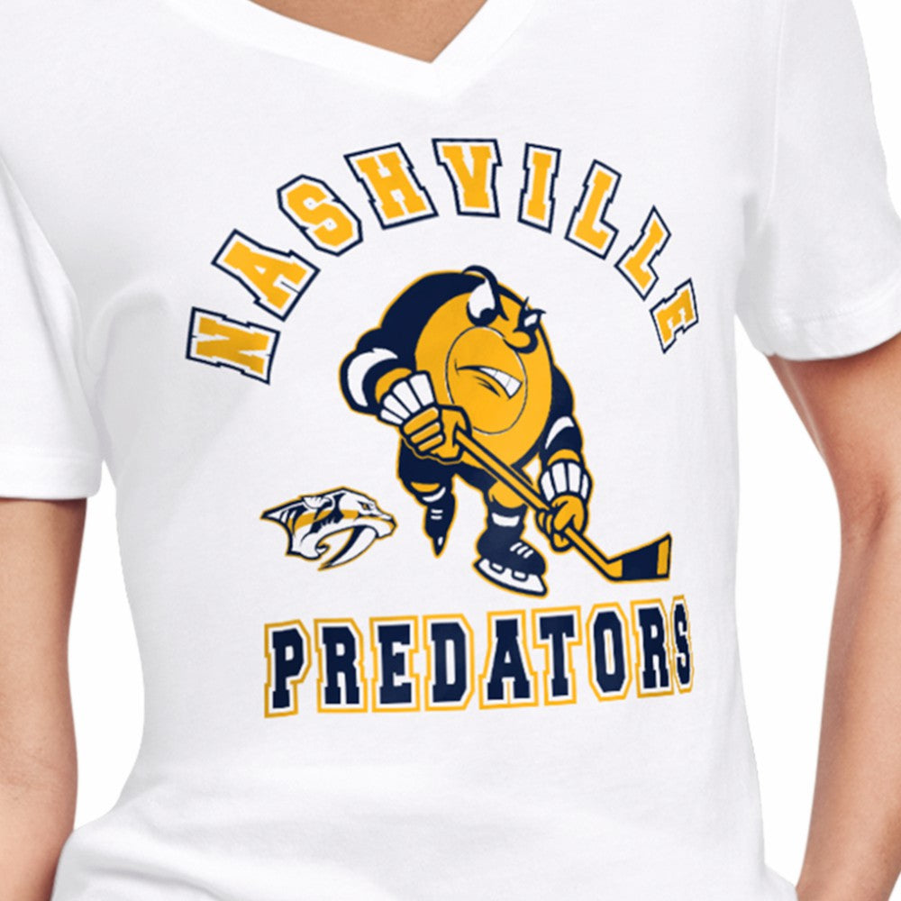 Nashville Predators Starter Women's Tough Puck T-Shirt - White - NHL 203995159
