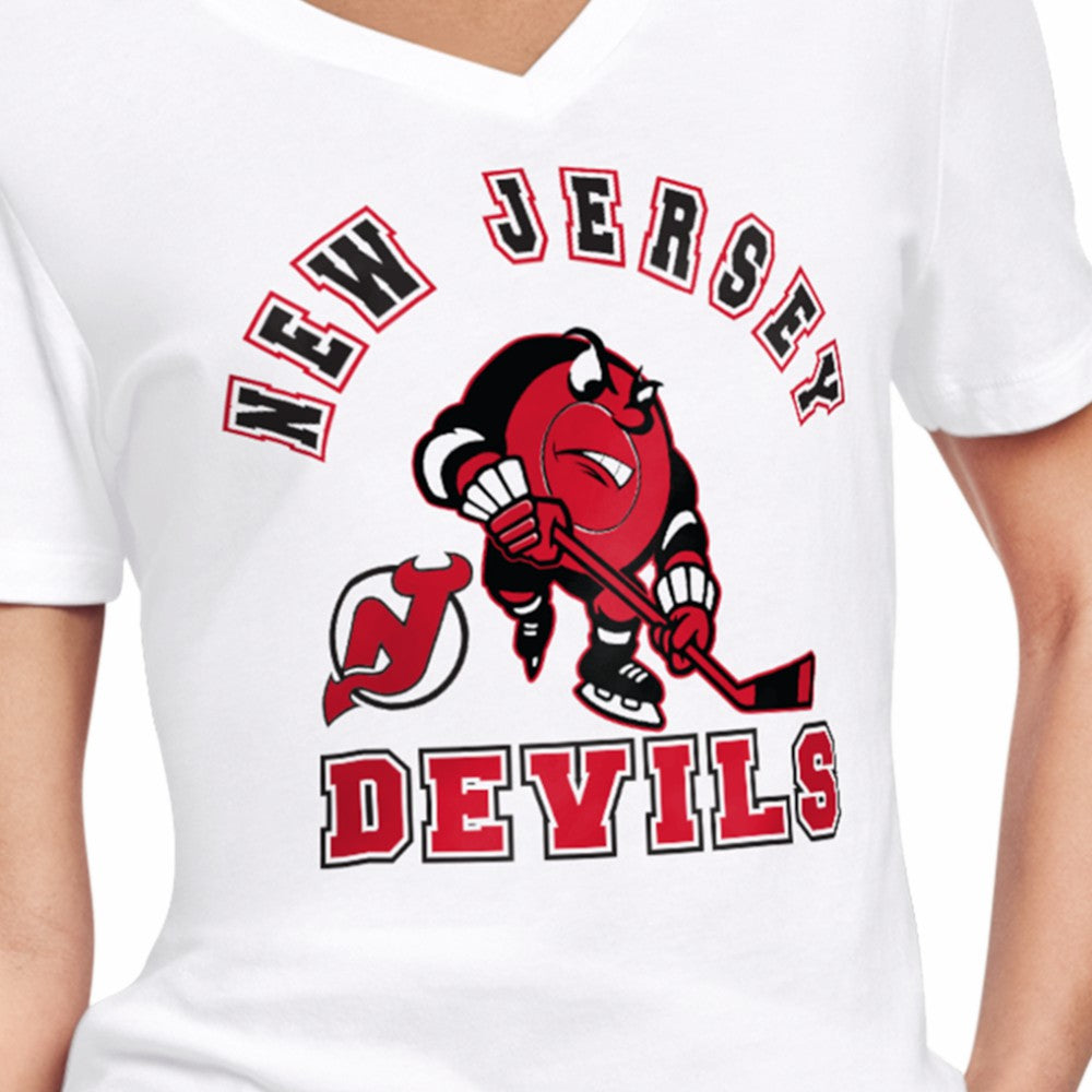 New Jersey Devils Starter Women's Tough Puck T-Shirt - White - NHL 203995160