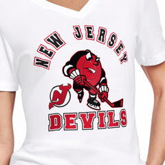 New Jersey Devils Starter Women's Tough Puck T-Shirt - White - NHL 203995160