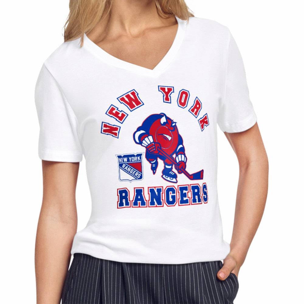 New York Rangers Starter Women's Tough Puck T-Shirt - White - NHL 203995162