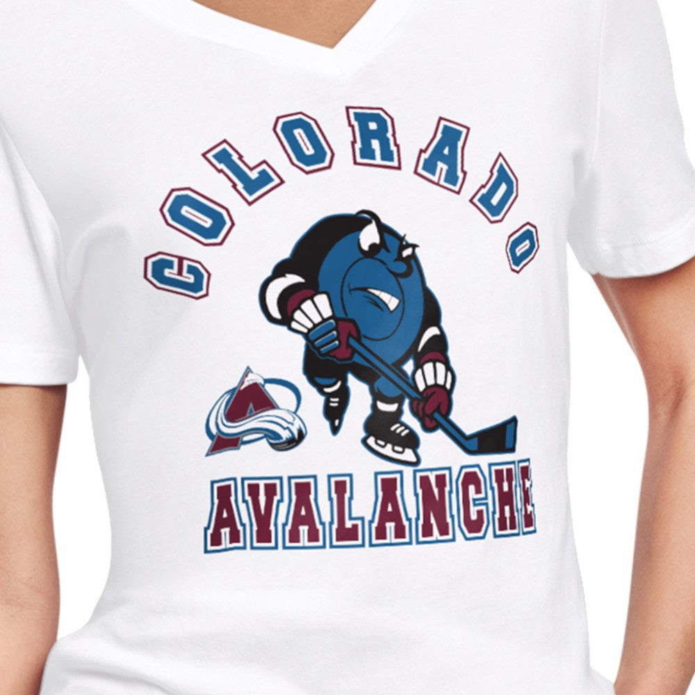 Colorado Avalanche Starter Women's Tough Puck T-Shirt - White - NHL 203995163