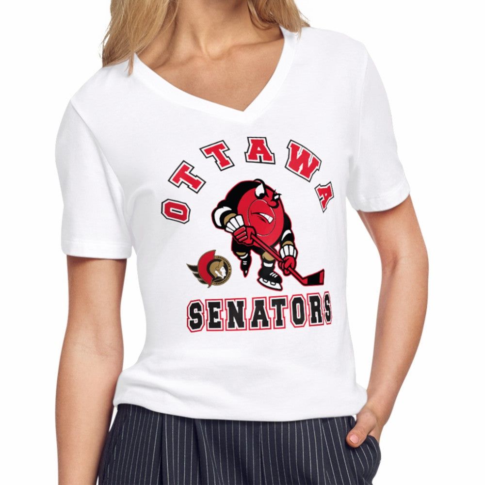 Ottawa Senators Starter Women's Tough Puck T-Shirt - White - NHL 203995164