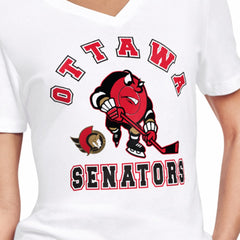 Ottawa Senators Starter Women's Tough Puck T-Shirt - White - NHL 203995164
