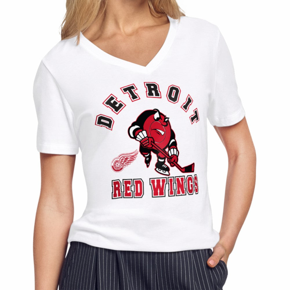 Detroit Red Wings Starter Women's Tough Puck T-Shirt - White - NHL 203995170