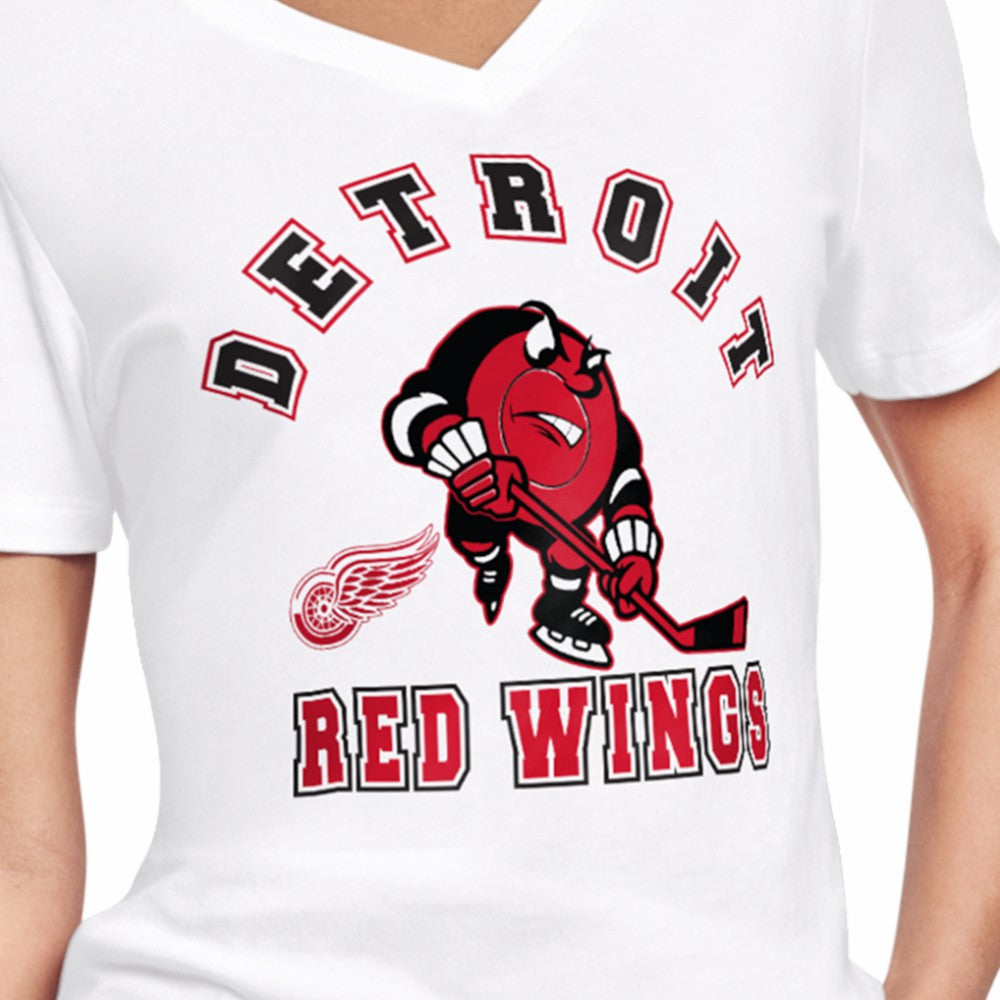 Detroit Red Wings Starter Women's Tough Puck T-Shirt - White - NHL 203995170