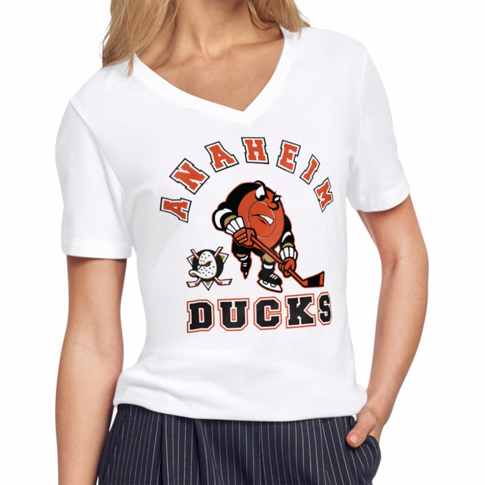 Anaheim Ducks Starter Women's Tough Puck T-Shirt - White - NHL 203995172