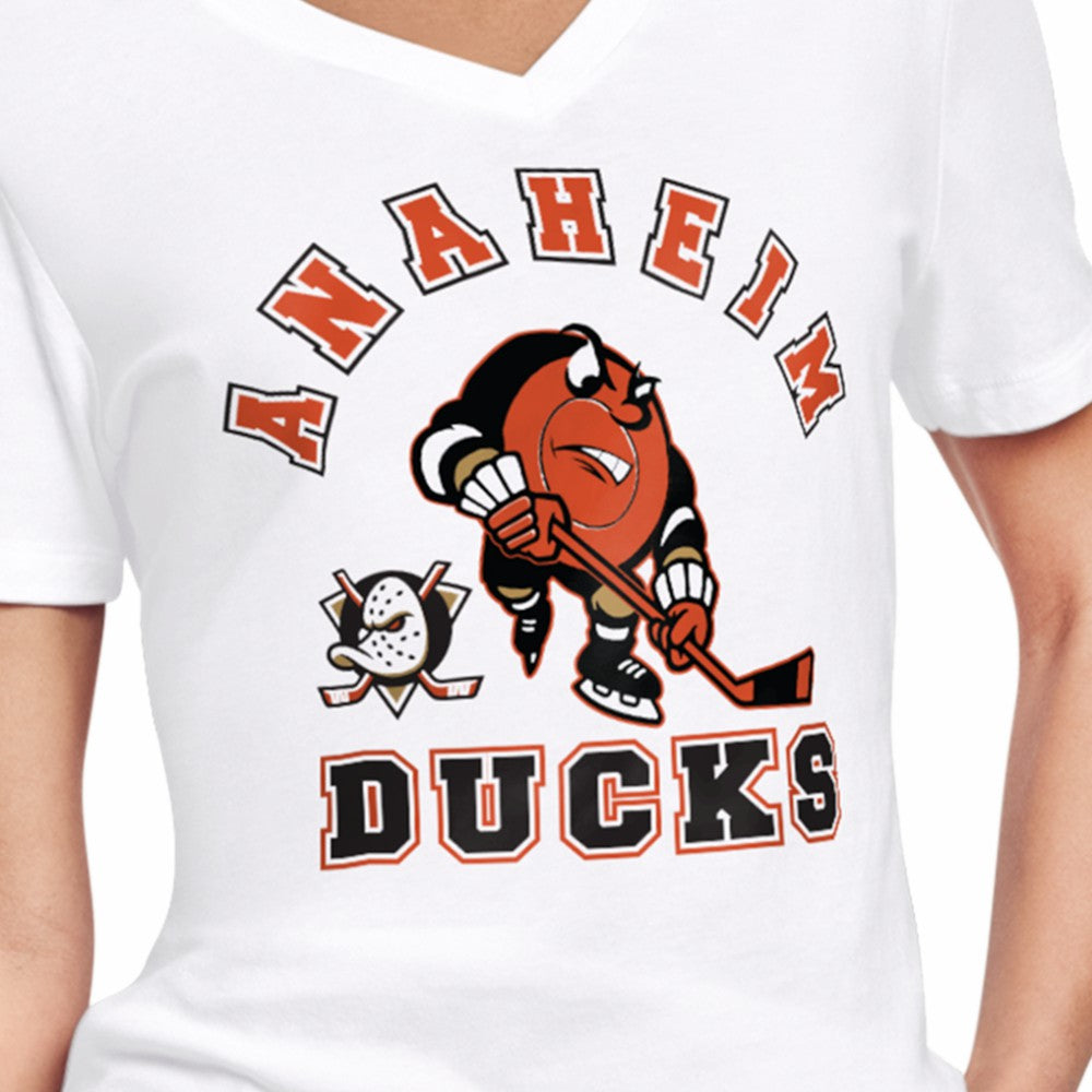 Anaheim Ducks Starter Women's Tough Puck T-Shirt - White - NHL 203995172
