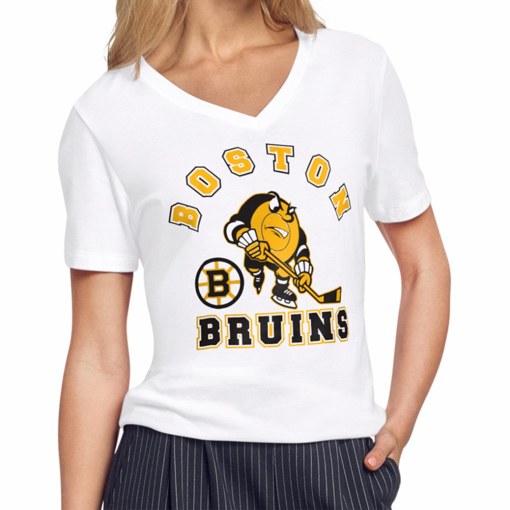 Boston Bruins Starter Women's Tough Puck T-Shirt - White - NHL 203995173