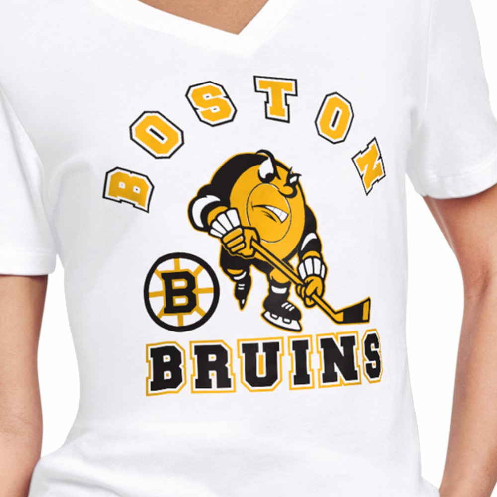 Boston Bruins Starter Women's Tough Puck T-Shirt - White - NHL 203995173