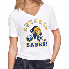 Buffalo Sabres Starter Women's Tough Puck T-Shirt - White - NHL 203995175
